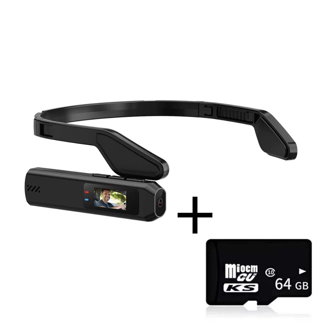 Tragbare 2,7K-Kamera mit Kopfhalterung zur Aufnahme von Arbeitsabläufen