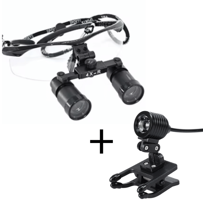 Macro Vision Lupe mit Stirnlampe und 4-fach Vergrößerungsgläsern