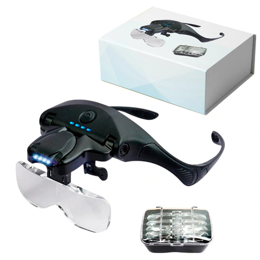 V5 PRO Kopf-Lupe mit 05 Vergrößerungslinsen und wiederaufladbar