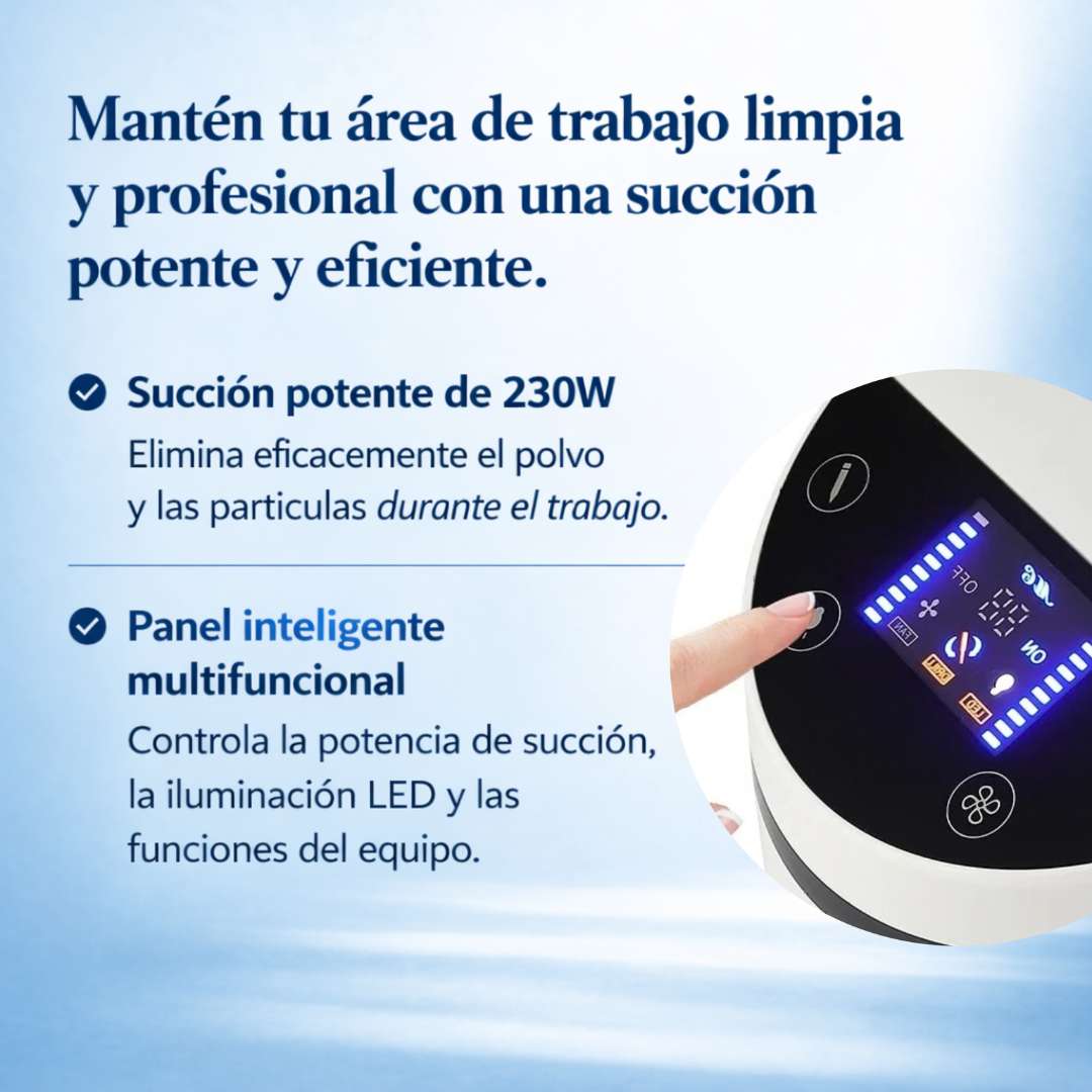 Turbo-Absauger mit 230 W, ultra starker Saugleistung von 35.000 U/min und LED-Licht