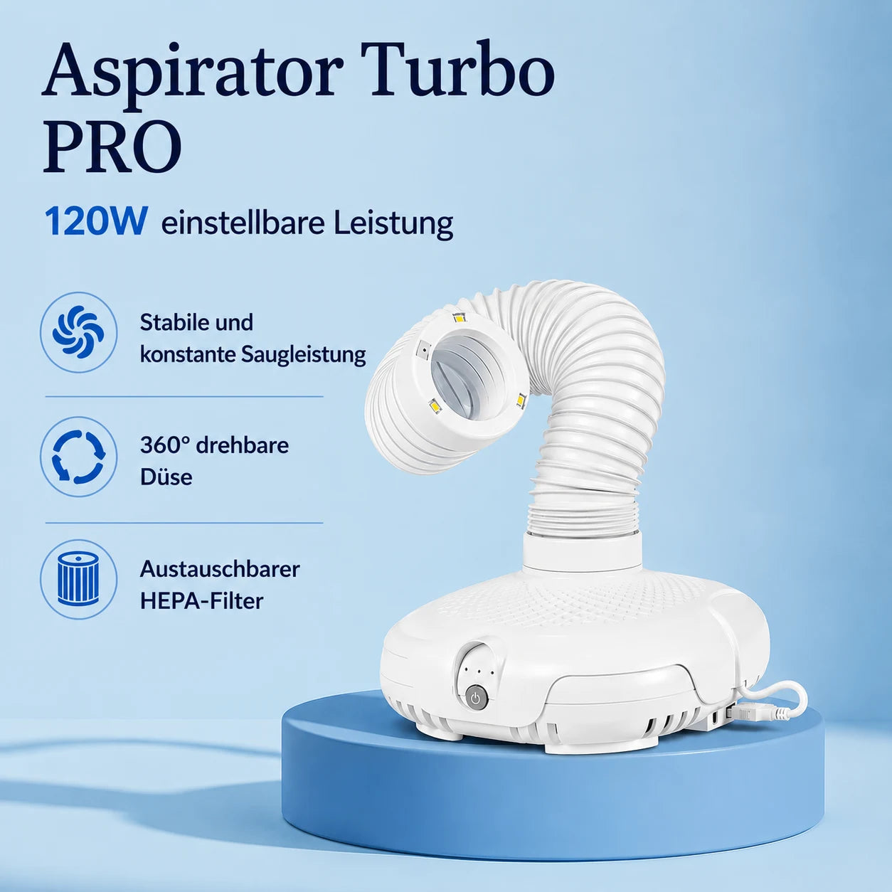 [locale:de] Aspirator Turbo PRO 120W — Vorteile auf einen Blick