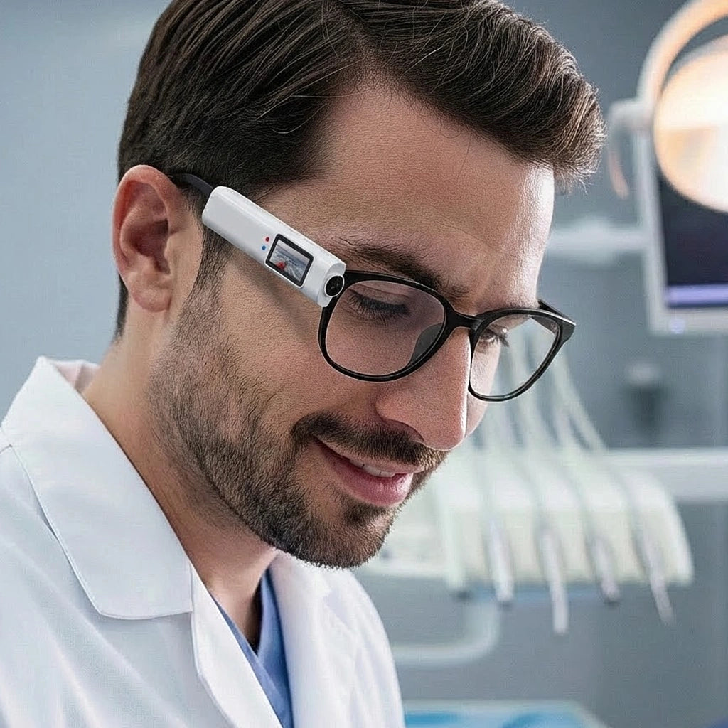 Mini 2.7K-Kamera mit Sicht aus der Ich-Perspektive für Lupen und Brillen mit Sehstärke