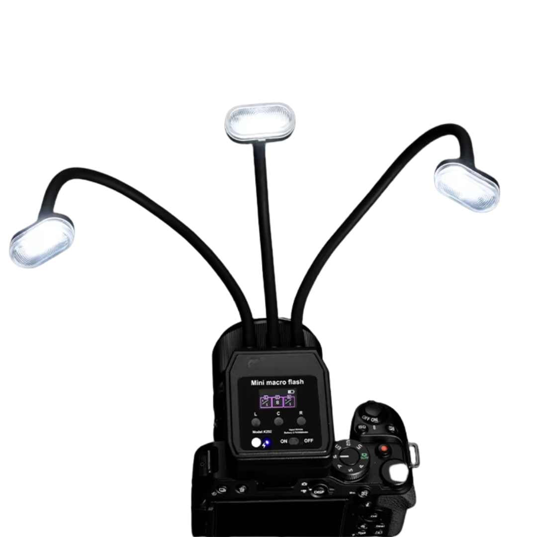 Flash Macro Dual mit zwei Blitzen und Frontlicht – Kompatibel mit Nikon, Sony und Canon | Professionelle Dentalfotografie