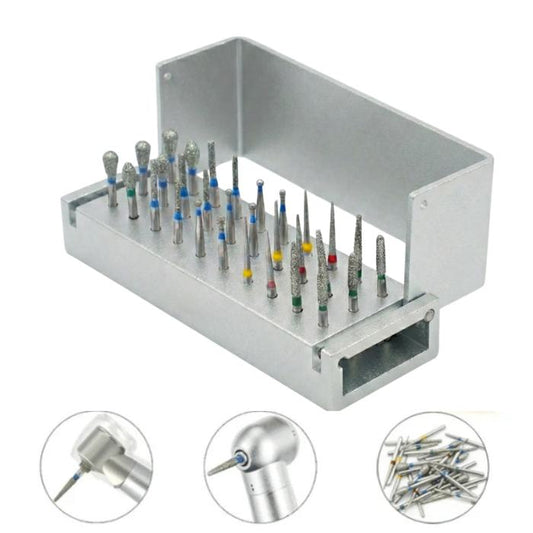 Autoklavierbare Aluminiumfräserhalter für 30 Fräser für Hochgeschwindigkeits-Turbinen