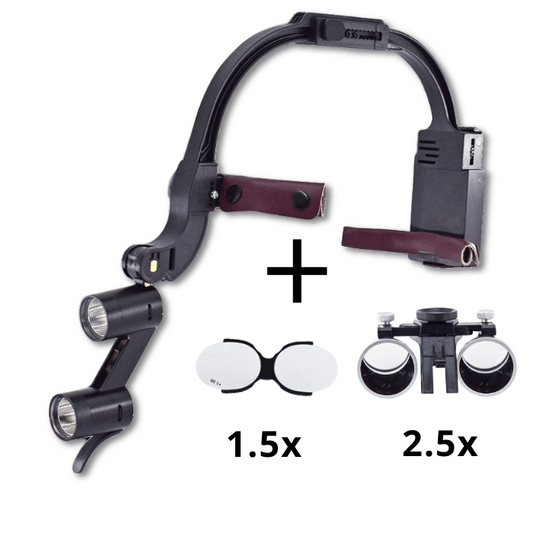 M1-Kopflupe mit 2,5x-Linsen und 2 wiederaufladbaren Akkus