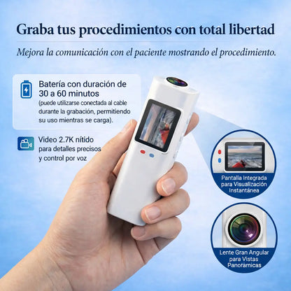 Mini 2.7K-Kamera mit Sicht aus der Ich-Perspektive für Lupen und Brillen mit Sehstärke